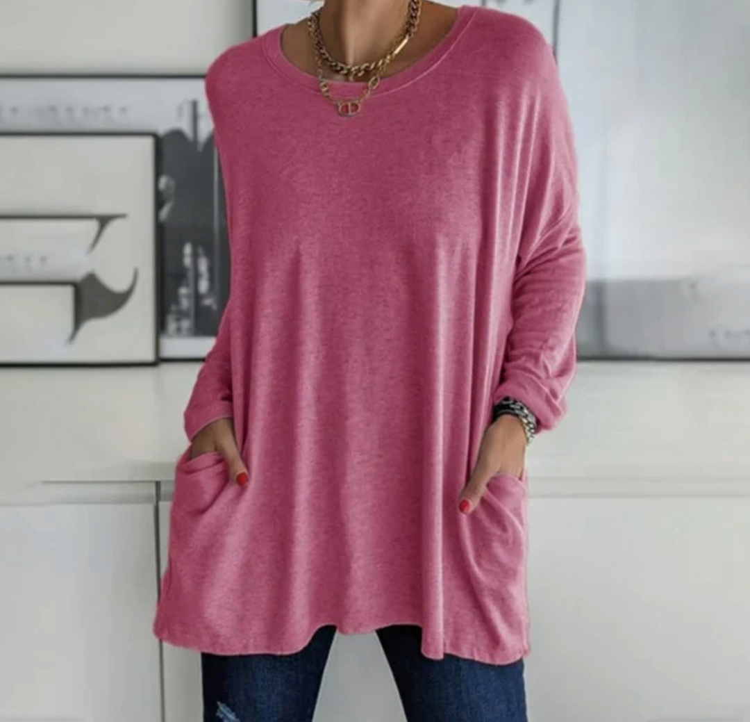 Ava | Casual Oversized Tunic Top with pockets
