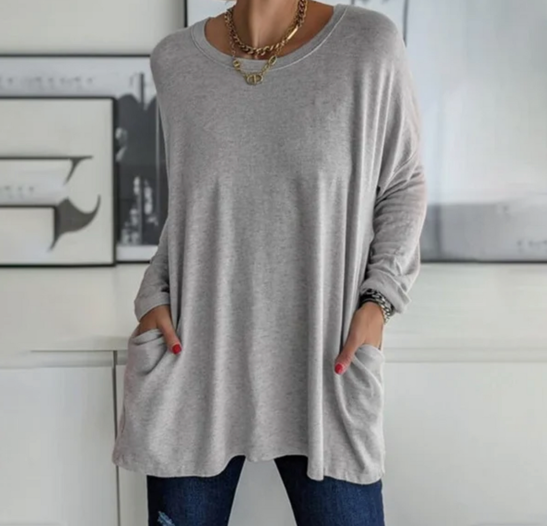 Ava | Casual Oversized Tunic Top with pockets