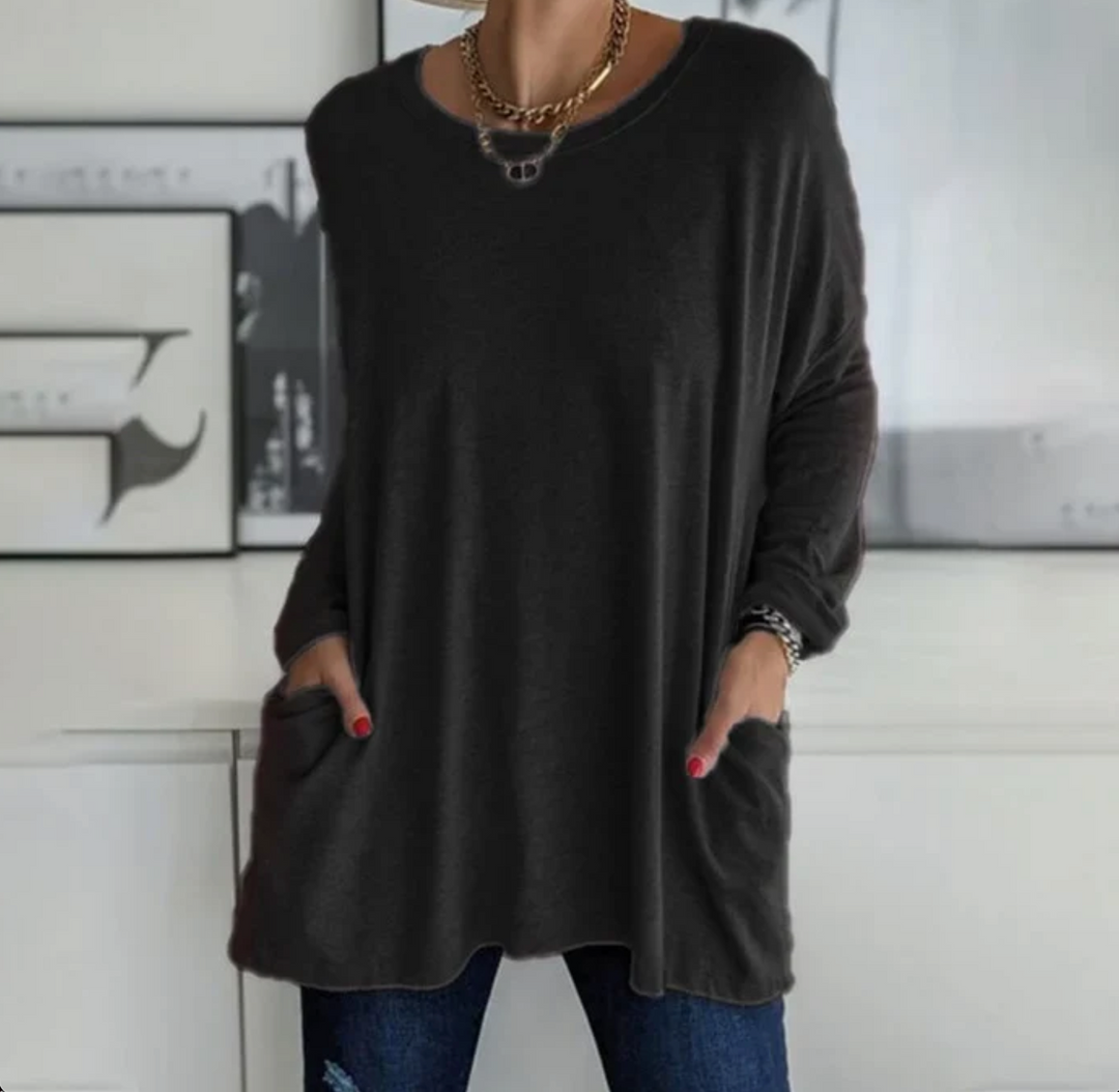 Ava | Casual Oversized Tunic Top with pockets