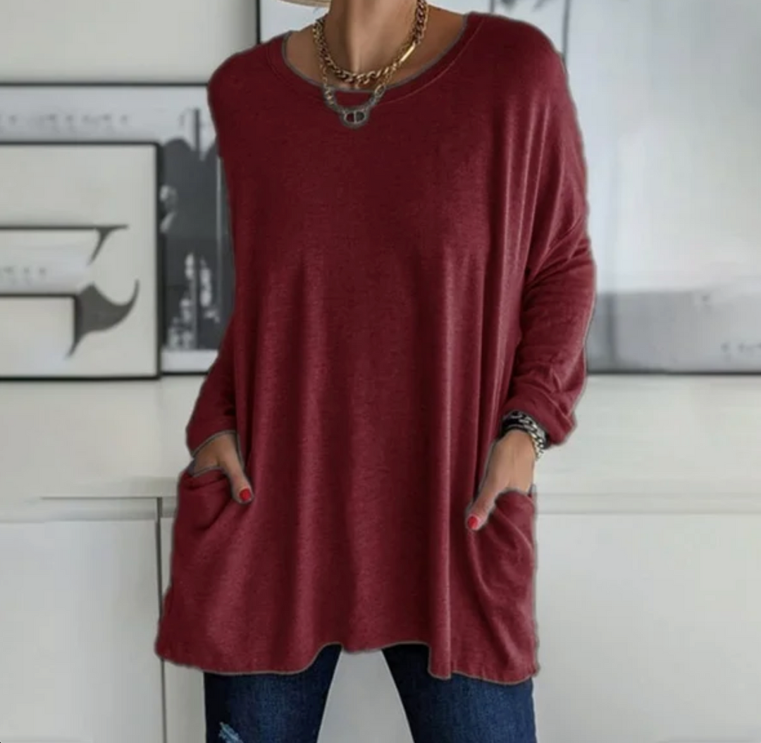Ava | Casual Oversized Tunic Top with pockets