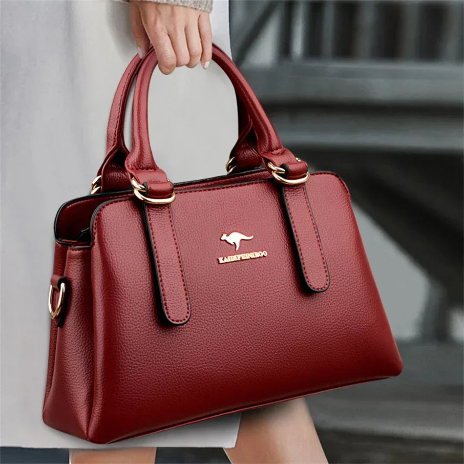 maria | burgundy handbag with double handles