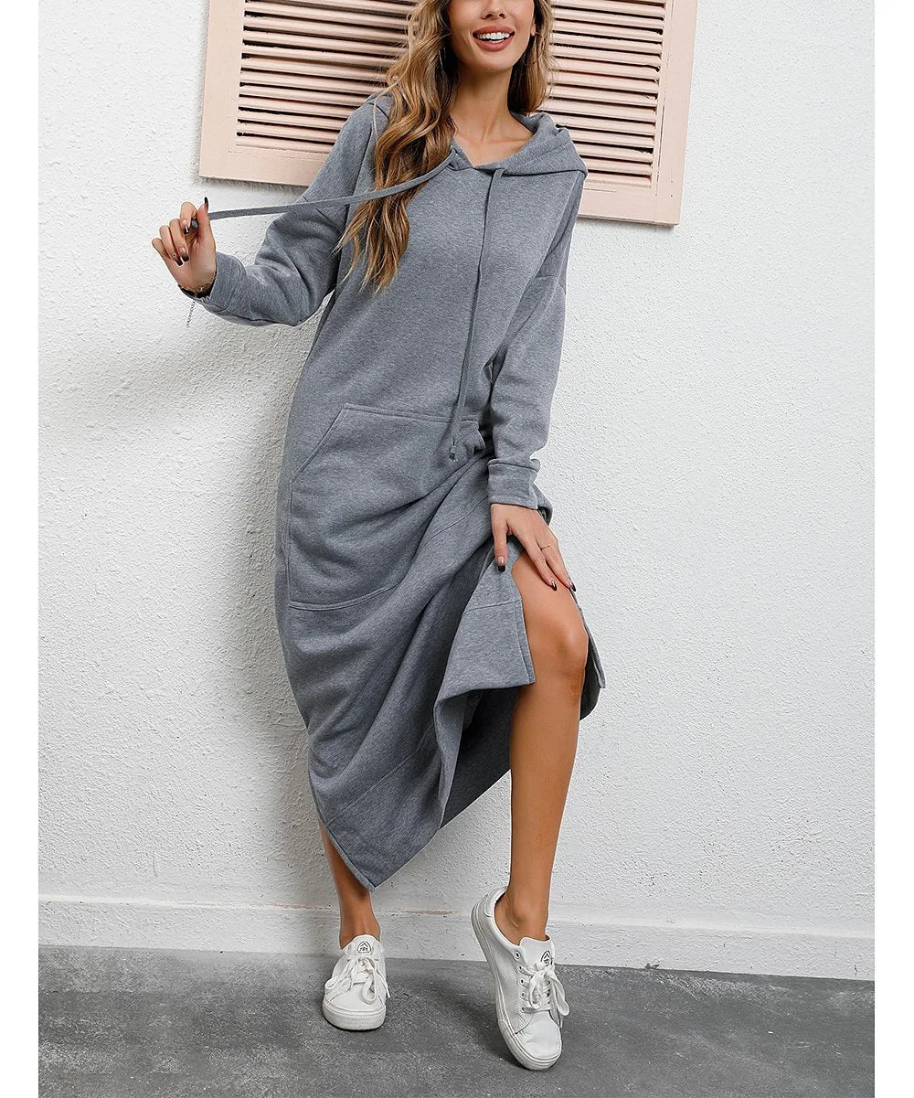 Ciska | Elegant Hooded Dress with Long Sleeves