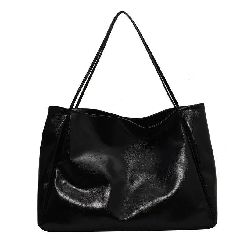 lisa | spacious brown tote bag in faux leather