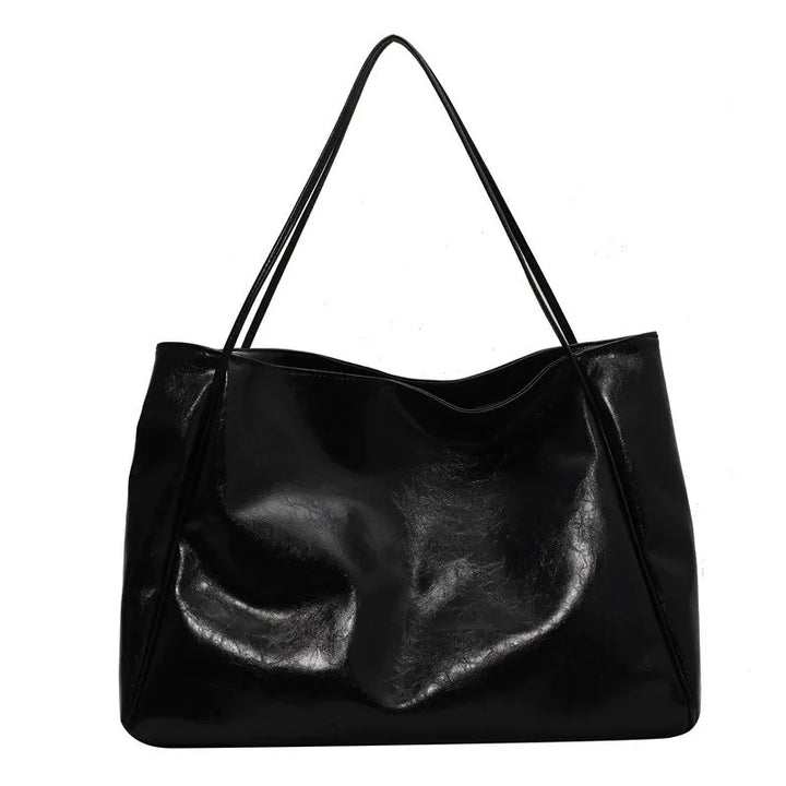 lisa | spacious brown tote bag in faux leather