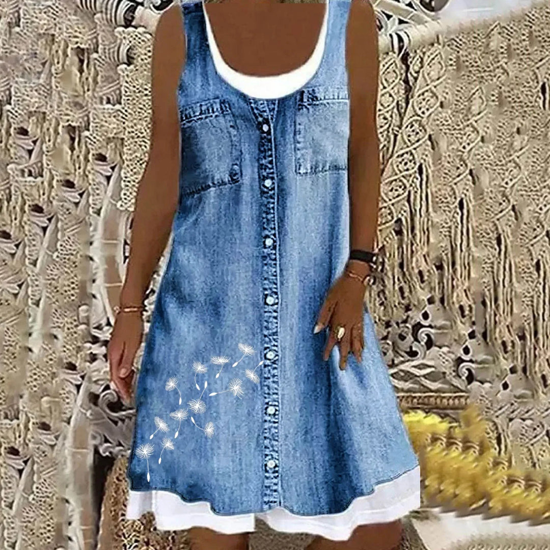 Aria | Soft and Elegant Denim Dress