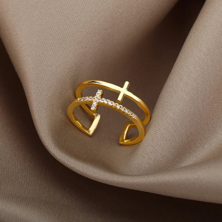 Roestvrij Stalen Ringen Voor Vrouwen 2024 Trend Nieuw In Goud Kleur Ring Femme Bruidspaar Sieraden Gratis Verzending Item Anillos Mujer