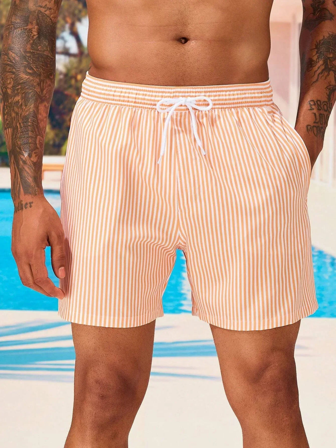 Anthony | Casual Striped Swim Trunks