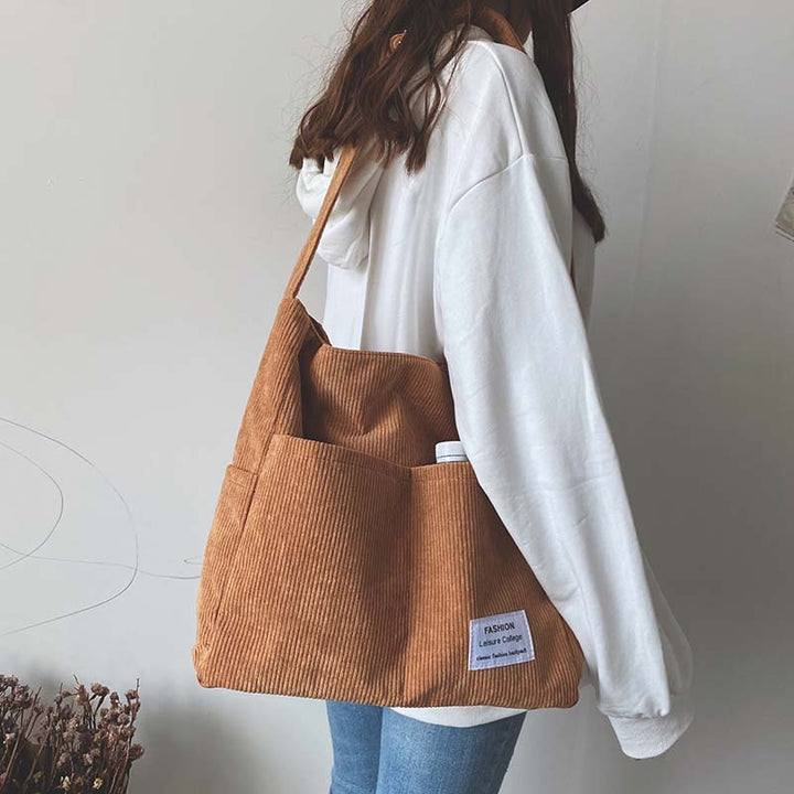 Alina | Casual Corduroy Multi-Pocket Shoulder Bag