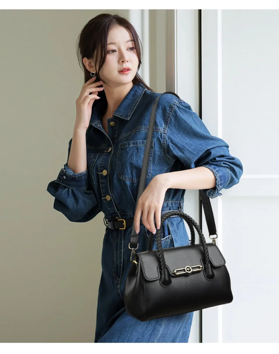 ronja | classic bag with braided handle and gold details