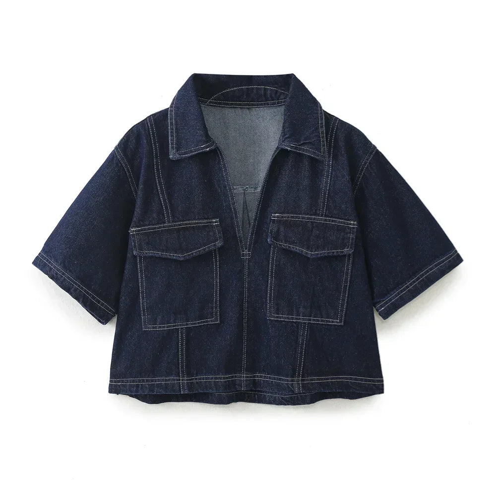 Willow | V-neck Denim Set