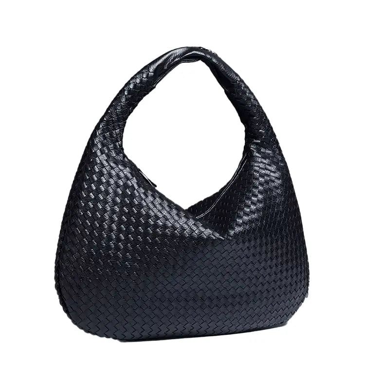 Tessa | Elegant PU Leather Woven Tote Bag