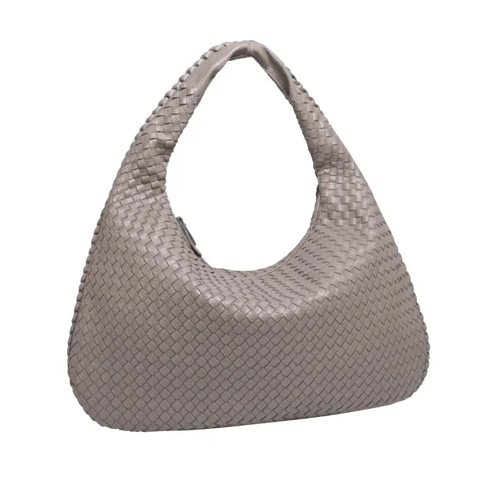 Tessa | Elegant PU Leather Woven Tote Bag