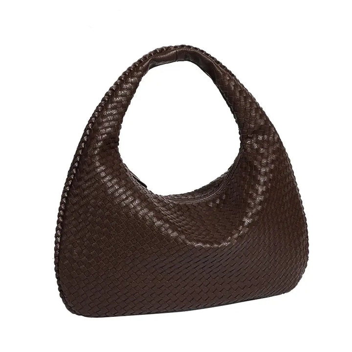 Tessa | Elegant PU Leather Woven Tote Bag