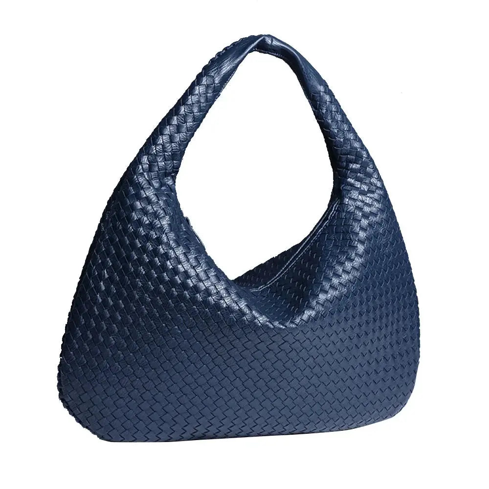 Tessa | Elegant PU Leather Woven Tote Bag