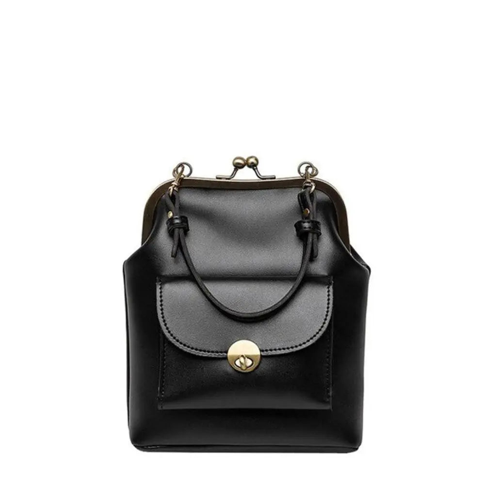 Anna | Chic Leather Bag with Kiss-Lock Closure