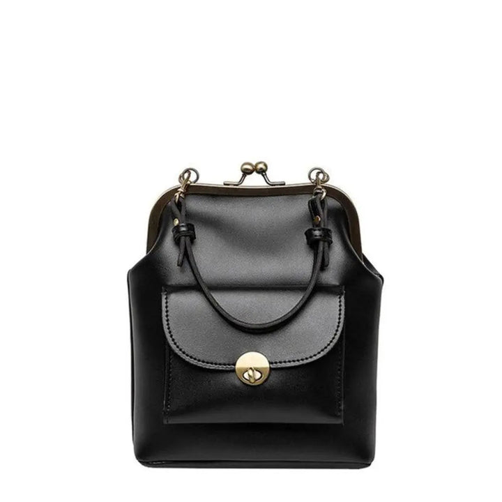 Anna | Chic Leather Bag with Kiss-Lock Closure