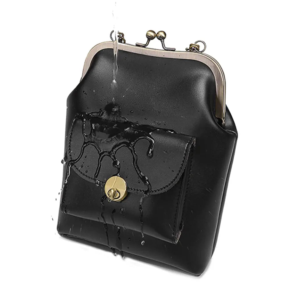 Anna | Chic Leather Bag with Kiss-Lock Closure