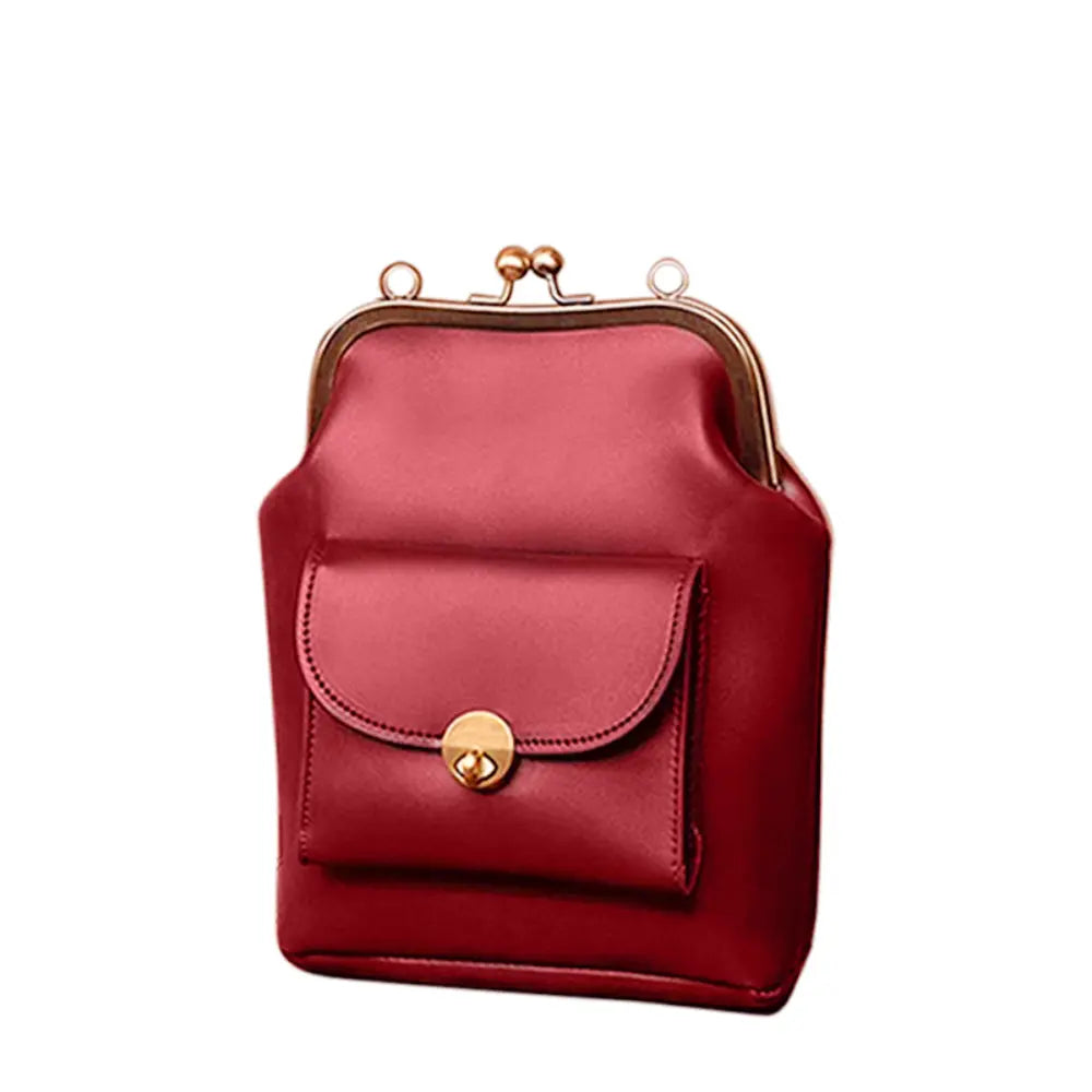 Anna | Chic Leather Bag with Kiss-Lock Closure