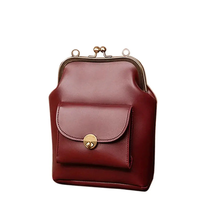 Anna | Chic Leather Bag with Kiss-Lock Closure