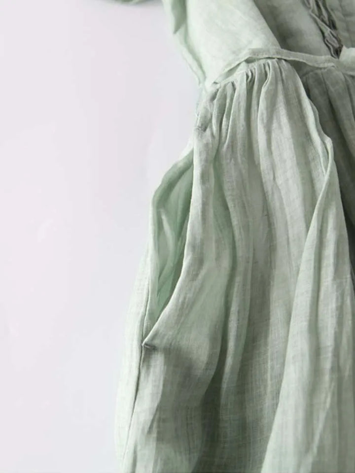 Arya | Women’s Retro-Style Dress with Round Neckline and Laced Waist Belt