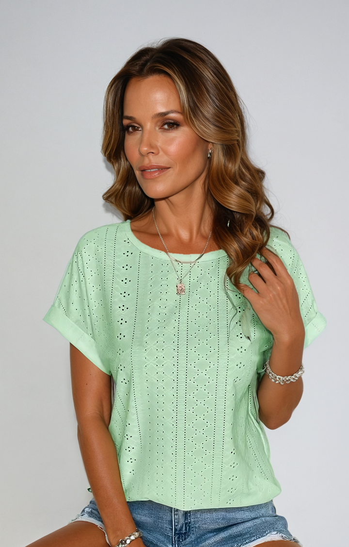 Becky | Casual Eyelet Top