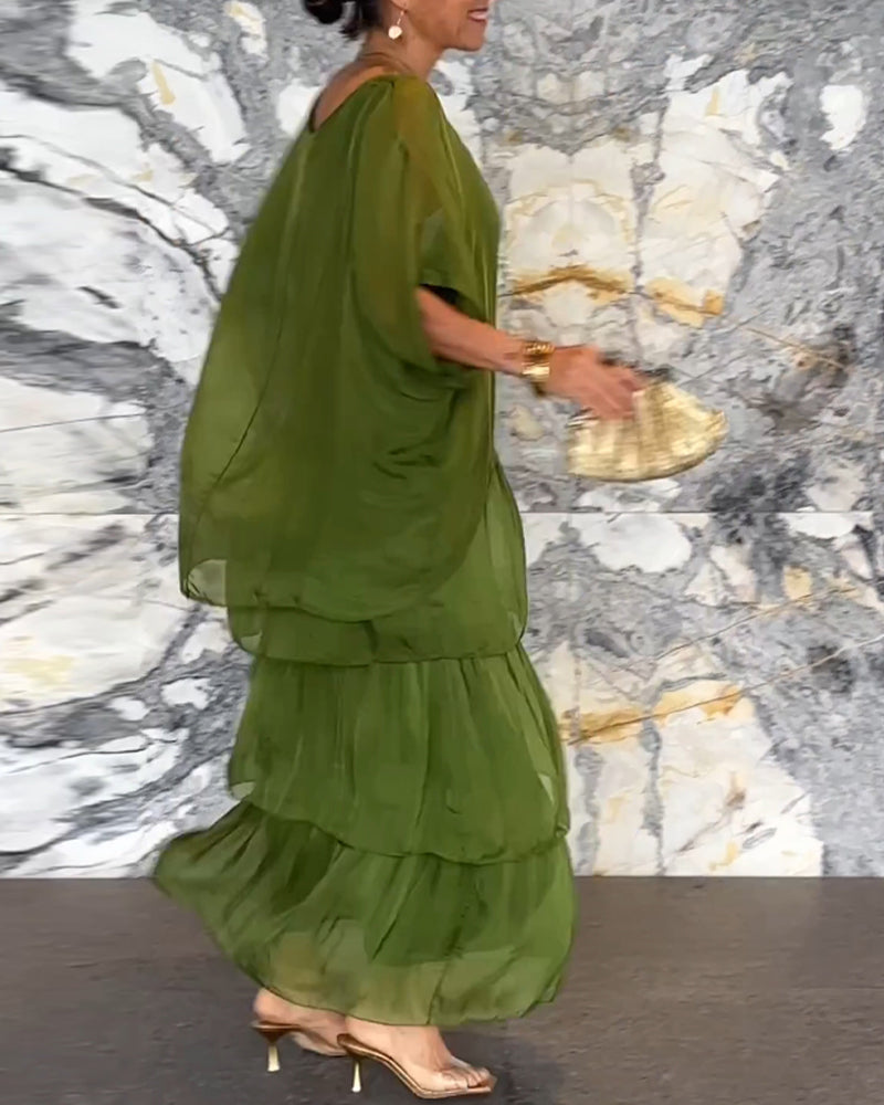 Morgan | Layered Green Maxi Dress