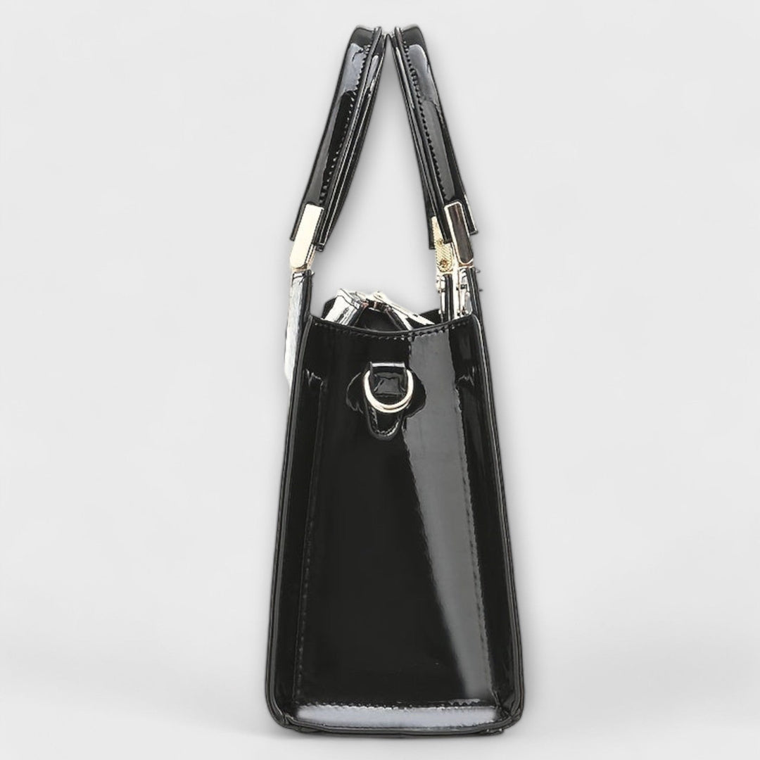Janne | Glossy Croc Patterned Handbag