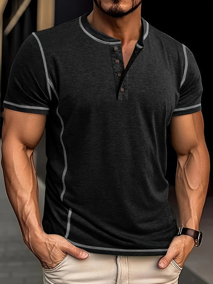 Orazio | Short Sleeve T Shirt With Button