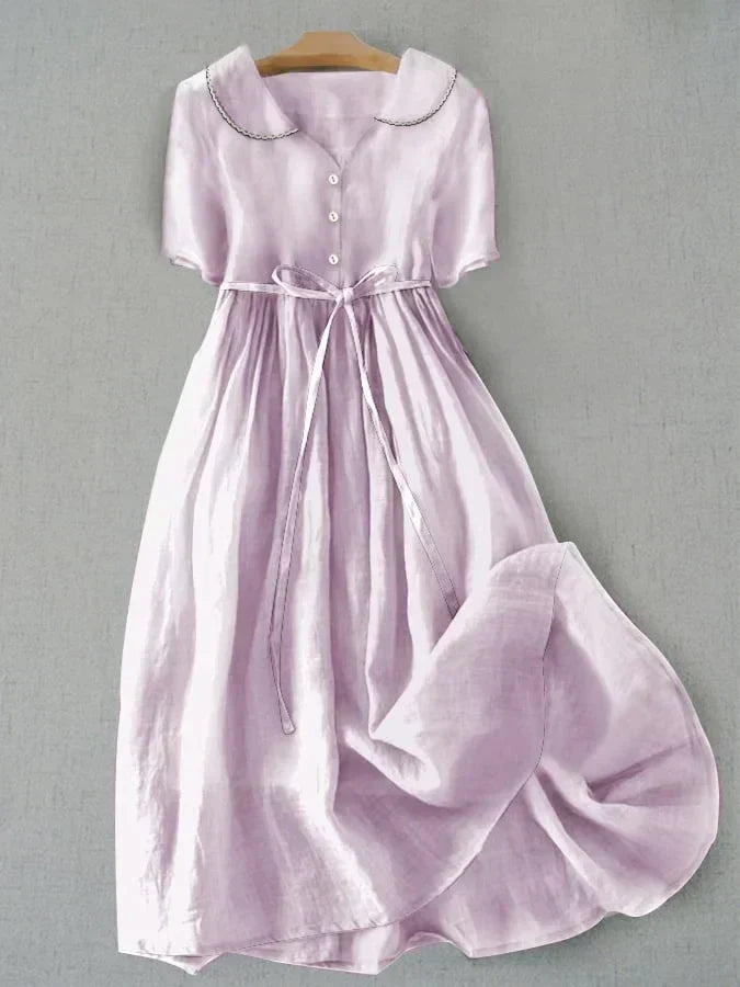 Isla | Elegant Dress Made of Cotton and Linen with Mid-Length Sleeves