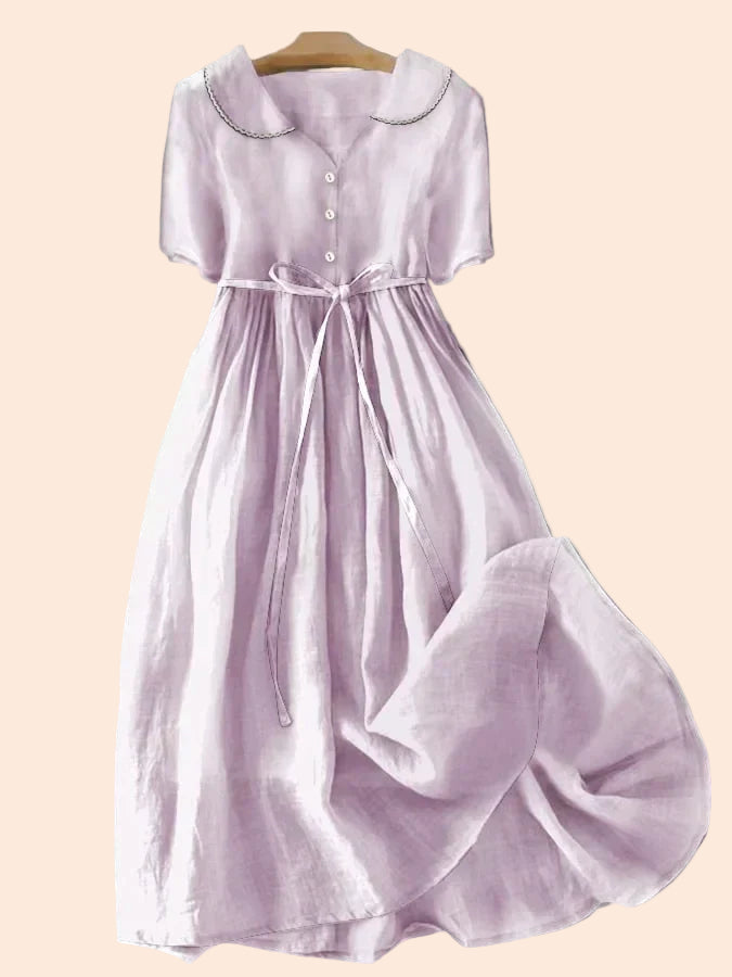 Isla | Elegant Dress Made of Cotton and Linen with Mid-Length Sleeves