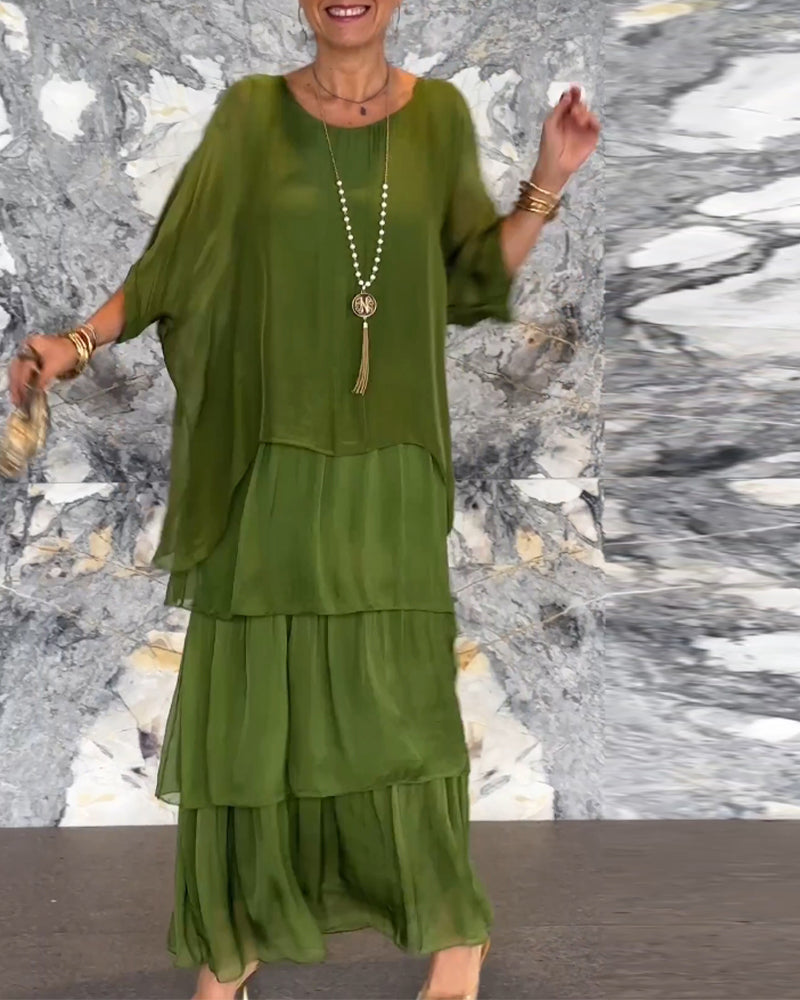 Morgan | Layered Green Maxi Dress