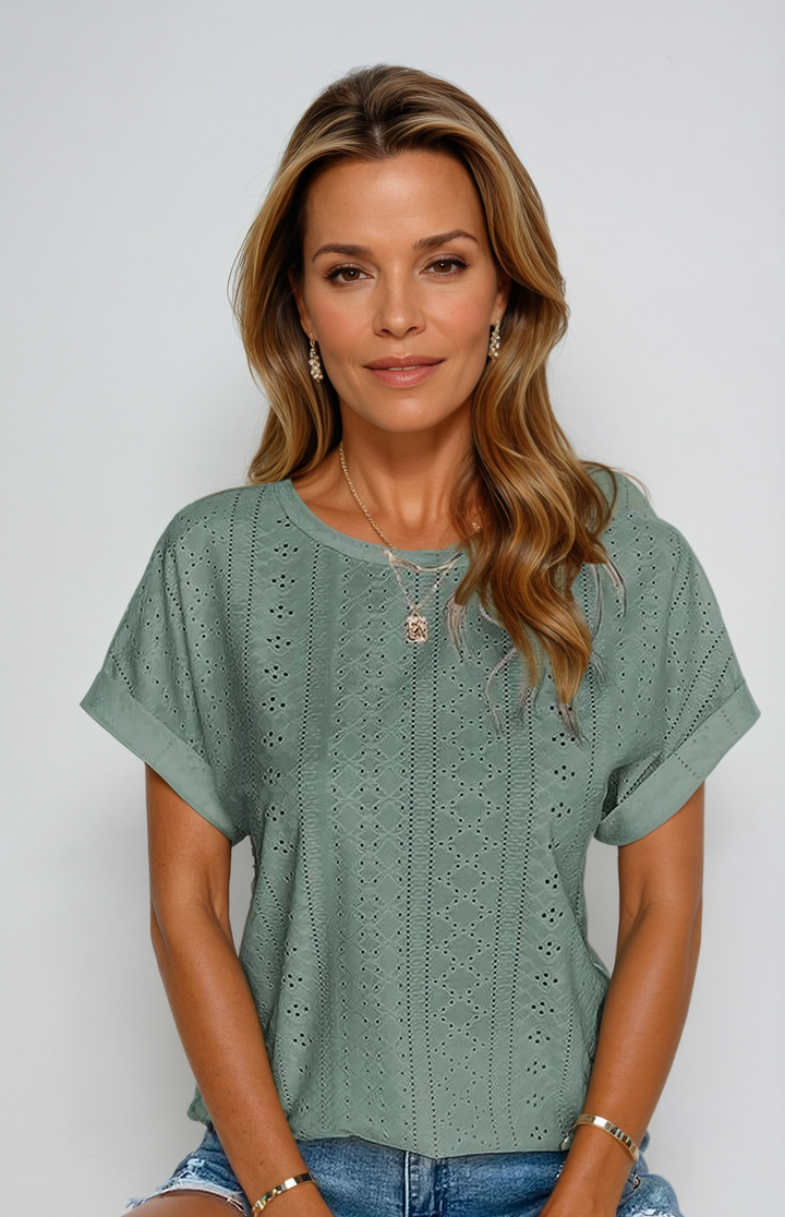 Becky | Casual Eyelet Top