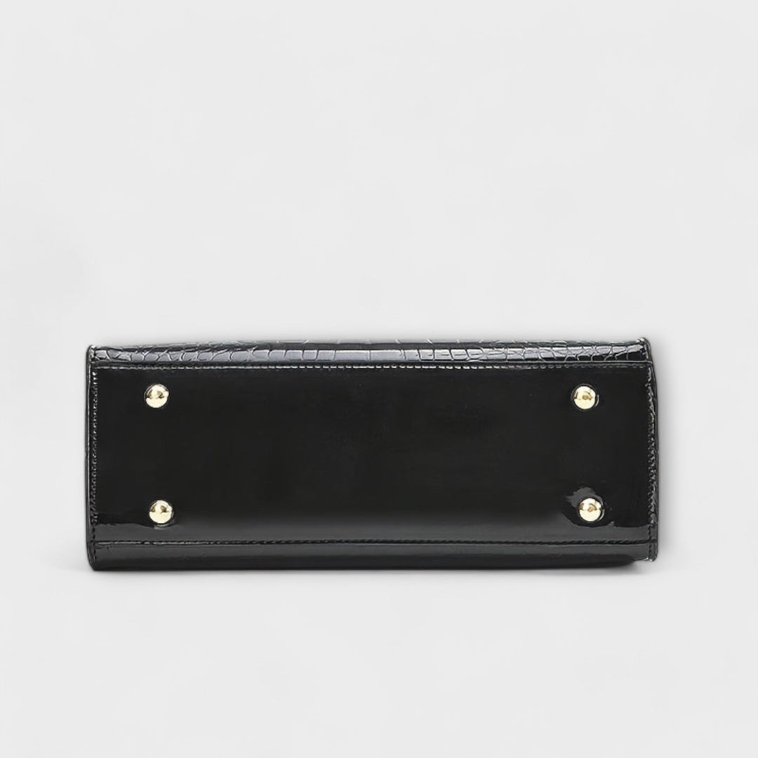 Janne | Glossy Croc Patterned Handbag