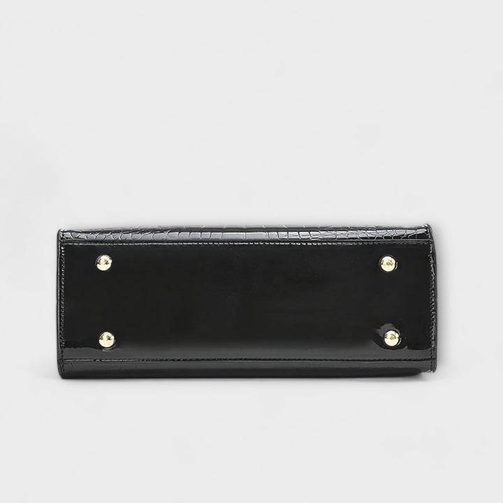 Janne | Glossy Croc Patterned Handbag