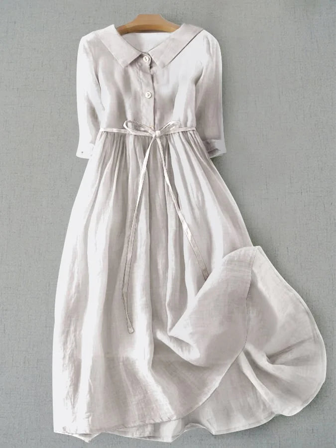 Lux | Elegant Dress with Half-Length Sleeves and Waistband