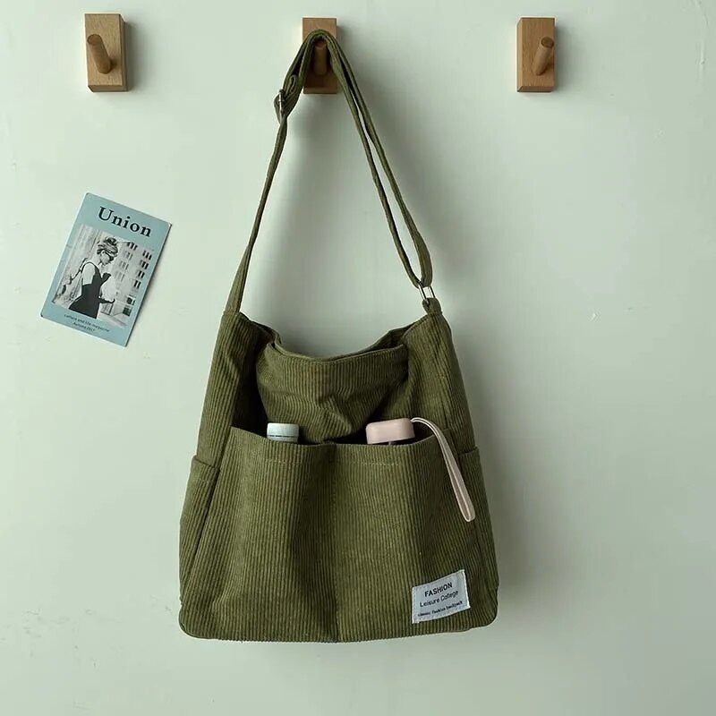 Alina | Casual Corduroy Multi-Pocket Shoulder Bag