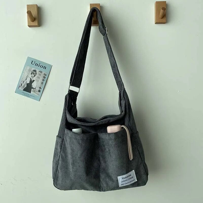 Alina | Casual Corduroy Multi-Pocket Shoulder Bag