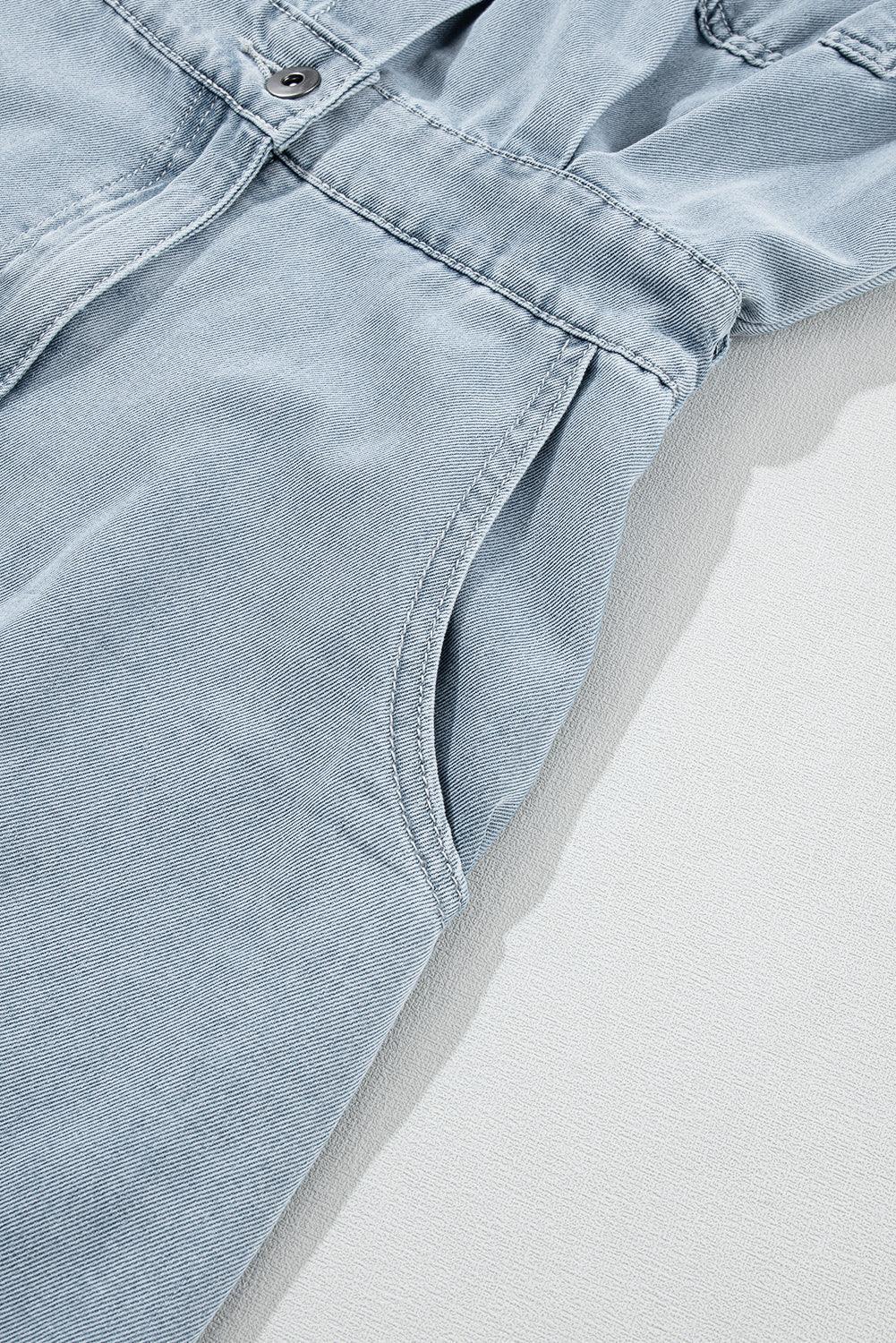 Harper | Elegant Denim Dress with Short Batwing Sleeves