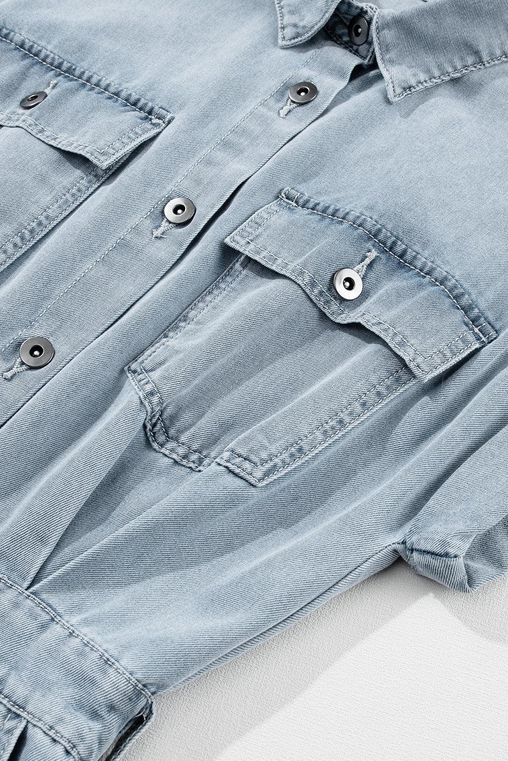 Harper | Elegant Denim Dress with Short Batwing Sleeves
