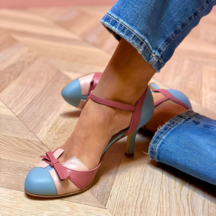 Millie | Colorful sandals with bow and strap, round toe