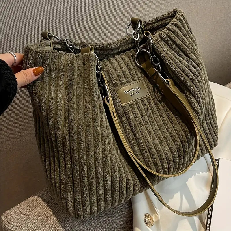 Onyx | Large Capacity Corduroy Tote Bag