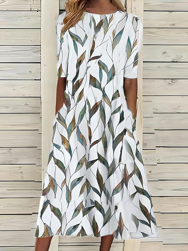 Olivia | Summer Midi Dress With Coastal Flowers